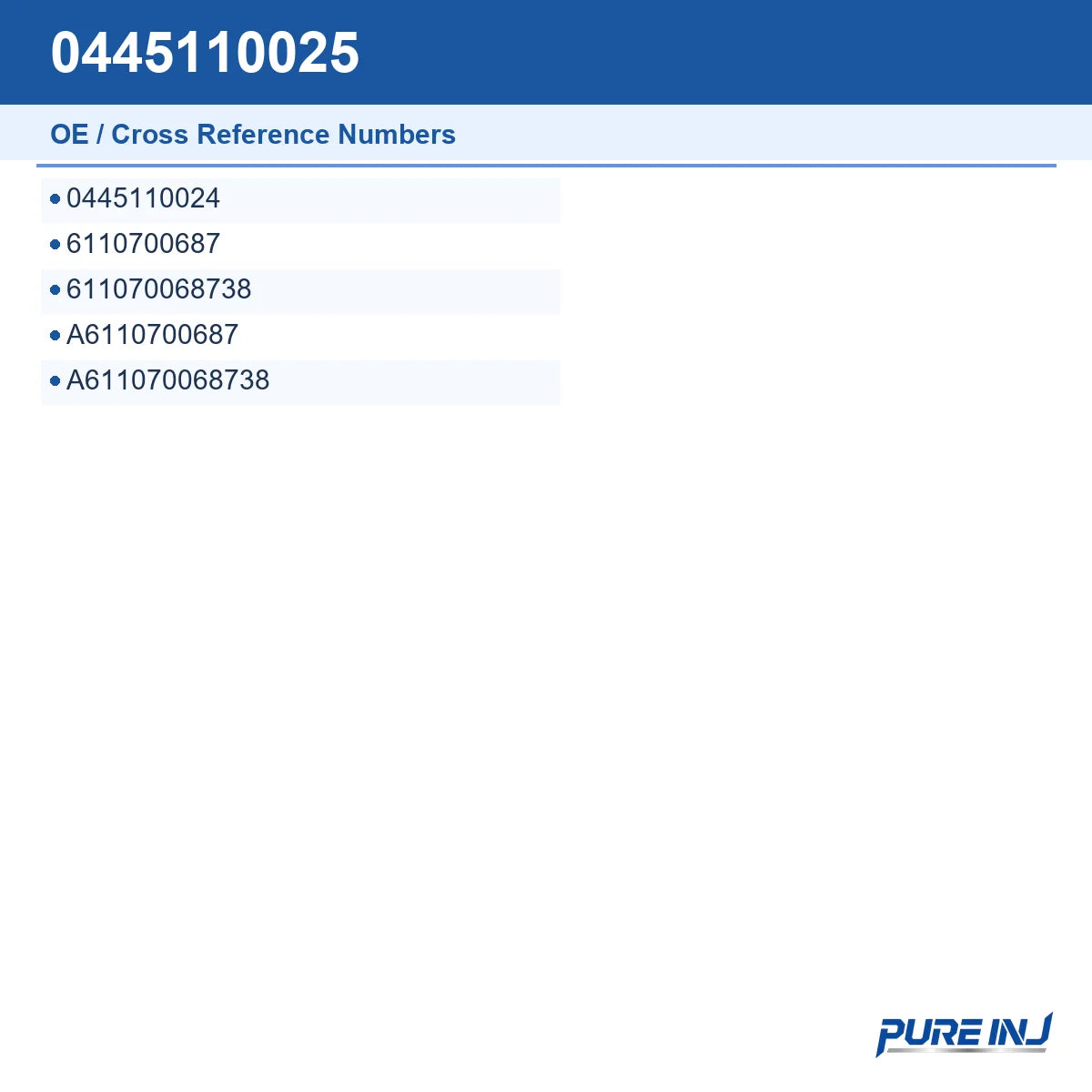 0445110025 OE cross-reference number guide