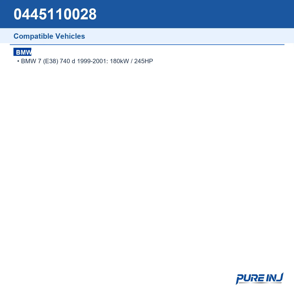 0445110028 vehicle fitment reference guide