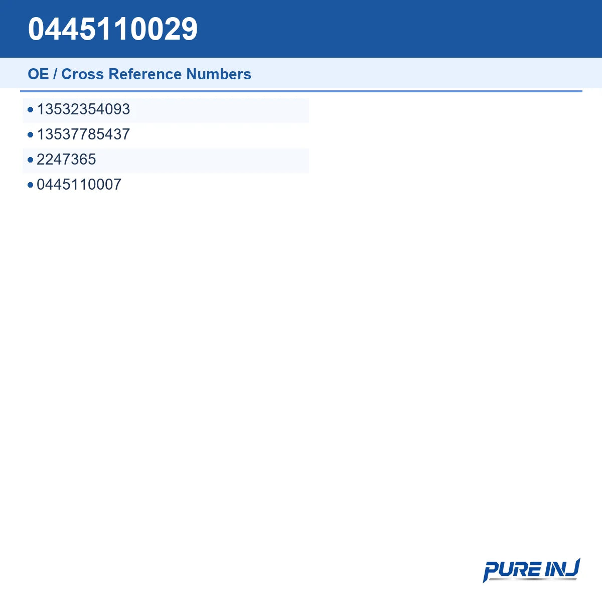 0445110029 OE cross-reference number guide