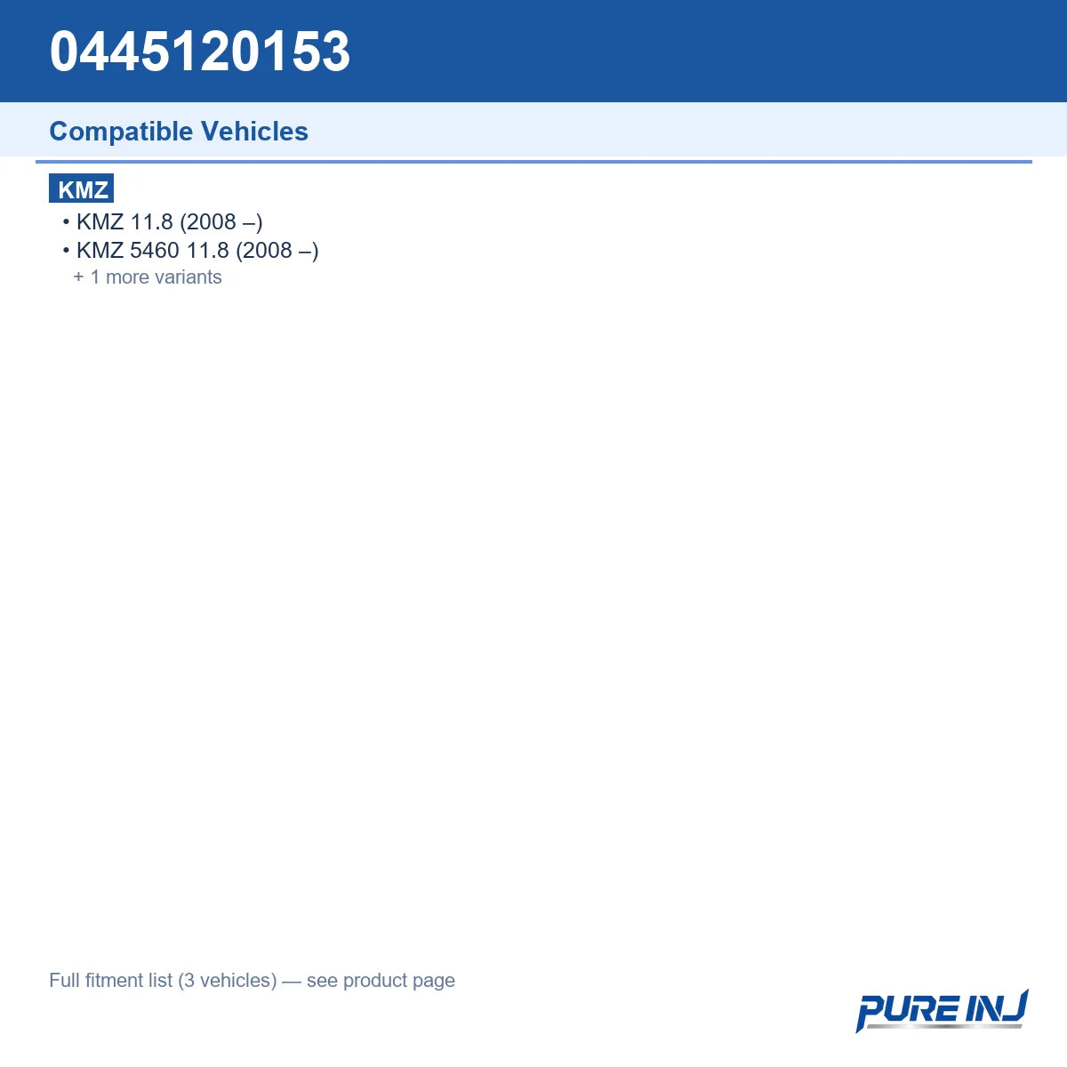 0445120153 vehicle fitment reference guide